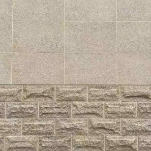 乌鲁木齐 黄金麻自然面蘑菇石配荔枝面干挂