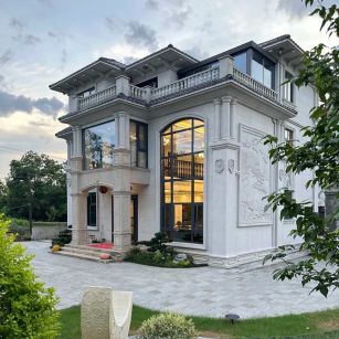 乌鲁木齐 白麻花岗岩私人别墅干挂石材豪华定制