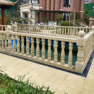 乌鲁木齐黄金麻花岗岩石材栏杆，扶手，将军柱，花瓶柱