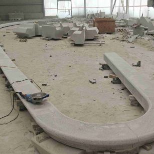 乌鲁木齐 芝麻白花岗岩弧形花坛石，坐凳石