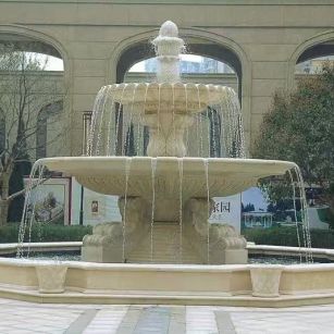 乌鲁木齐 黄金麻花岗岩异型加工——户外庭院石雕流水喷泉