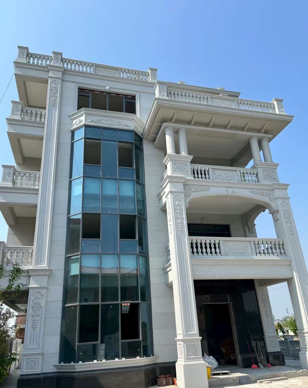 乌鲁木齐 白麻花岗岩别墅外墙干挂效果展示