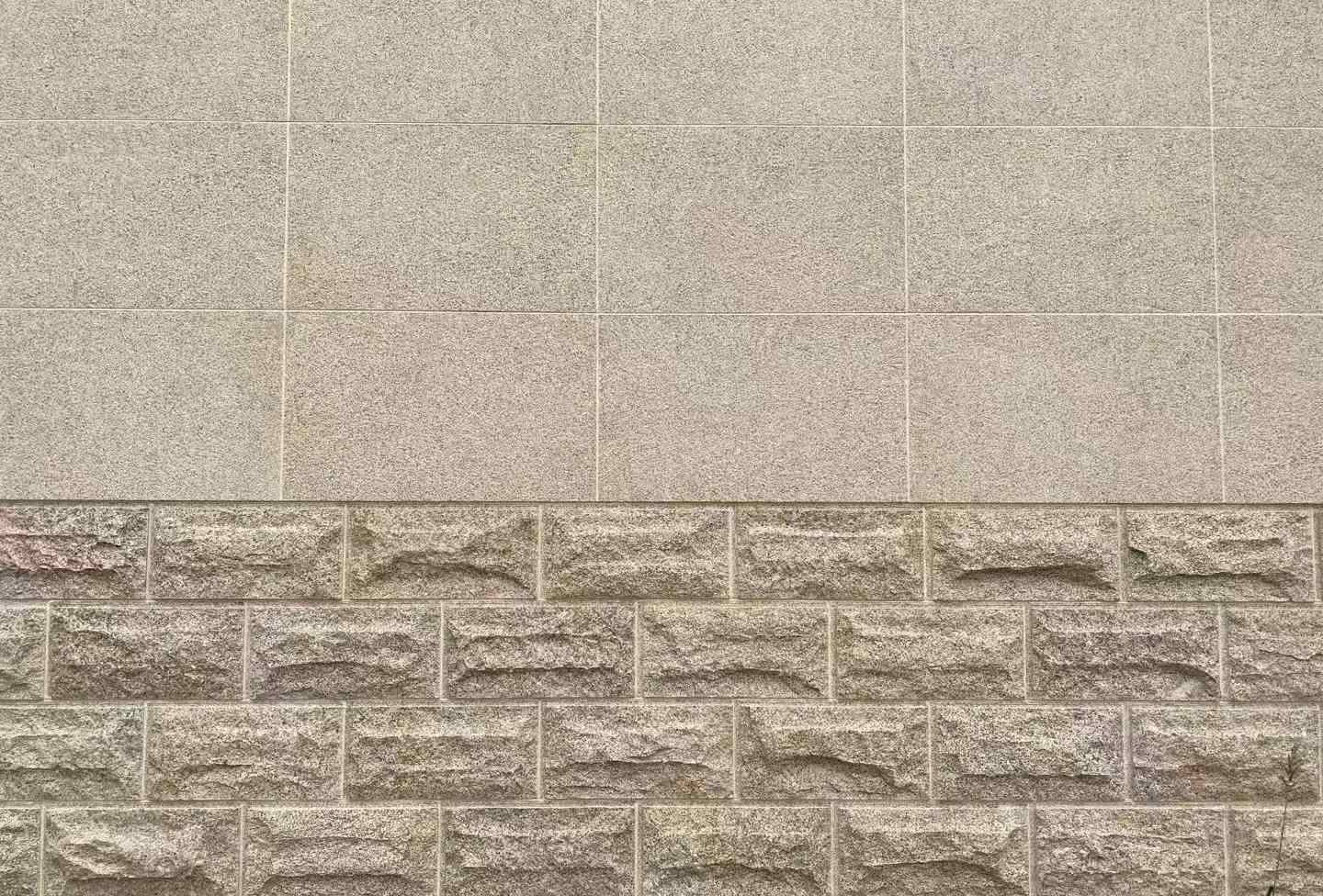 乌鲁木齐 黄金麻自然面蘑菇石配荔枝面干挂