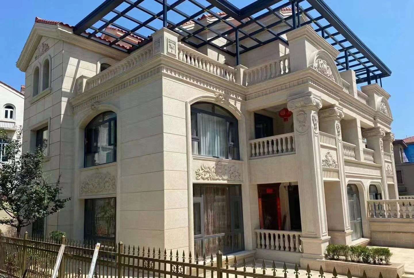 乌鲁木齐 黄金麻花岗岩荔枝面别墅外墙干挂